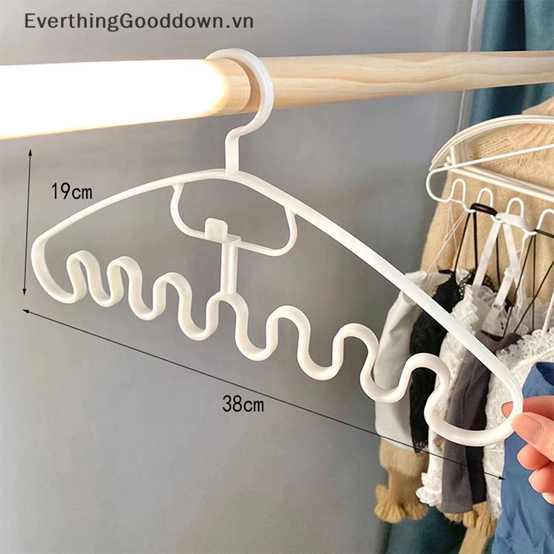 Everthinggooddown 1 Thanh treo móc quần áo Bằng Nhựa Nhiều Cổng Tạo Sóng vn
