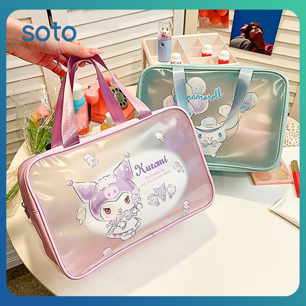 ♫ Túi Đựng Mỹ Sanrio Kawaii Kuromi Melody Cinnamoroll Hộp Đựng Mỹ Xách Tay Chống Thấm Nước Túi Đi Biển Phụ Kiện Đi Làm Phụ Kiện Trang Trí Nhà Cửa