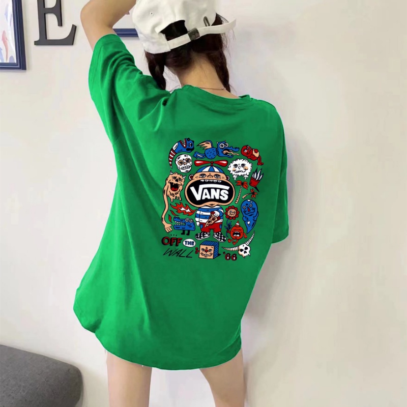 Áo Thun Tay Ngắn In Logo Vans Chất Liệu 100% Chính Hãng Thời Trang Cho Cặp Đôi