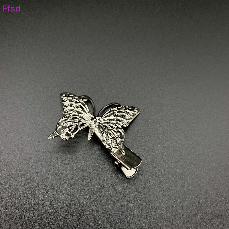 Kẹp Tóc Hình Bướm Màu Bạc Phong Cách Vintage Cho Nữ