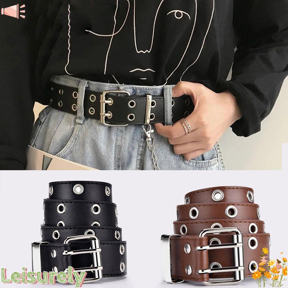 LEILY Thắt Lưng Da PU Phong Cách Punk Cá Tính Cho Nữ