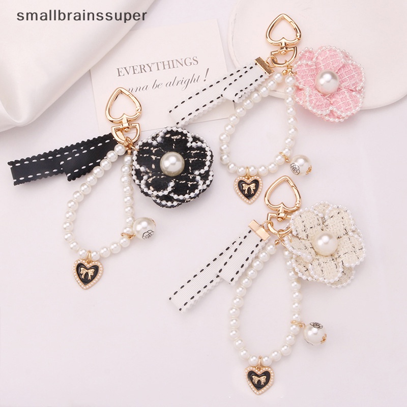 Móc Khóa Nhỏ Hình Hoa Trà Vải Đính Ngọc Trai Màu Sáng Thời Trang Cho Nữ SBS