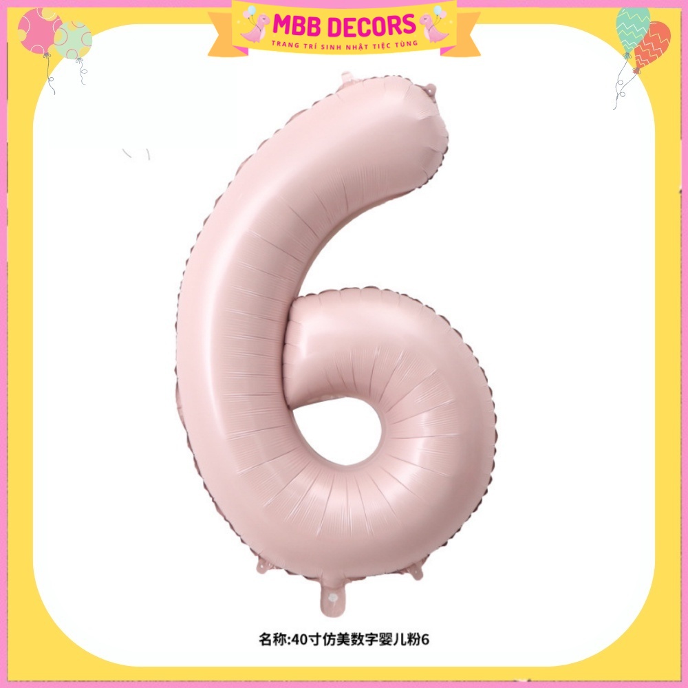 Bóng Số Sinh Nhật Màu HỒNG PASTEL Cao 70cm - Bong Bóng Trang Trí Sinh Nhật Tiệc Tùng