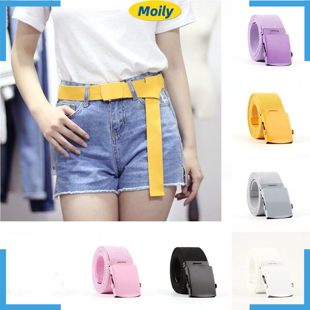 MOILYVN Thắt Lưng Co Giãn Màu Sắc Trơn Chống Mài Mòn Dễ Phối Đồ Thời Trang Cho Nữ