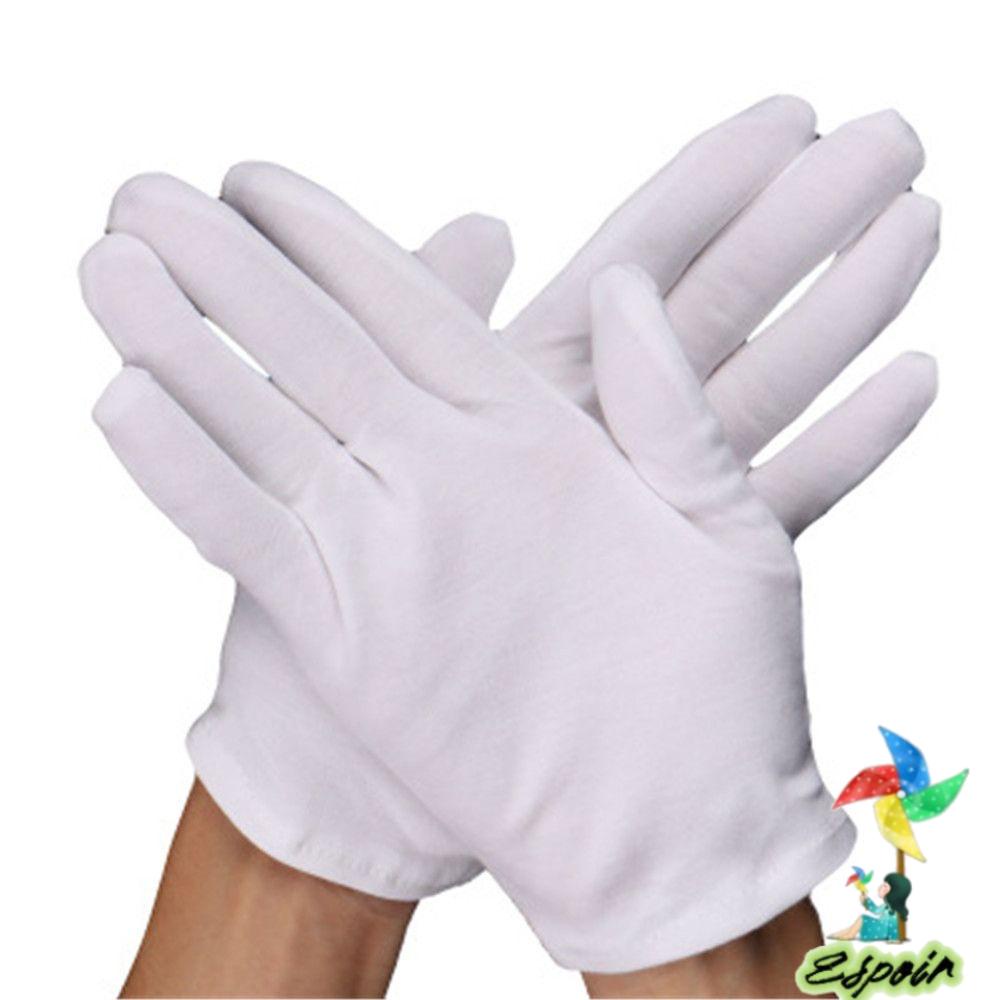 ESPO Bộ 12 Đôi Găng Tay Màu Trắng Chống Bụi Dưỡng Ẩm Thoải Mái