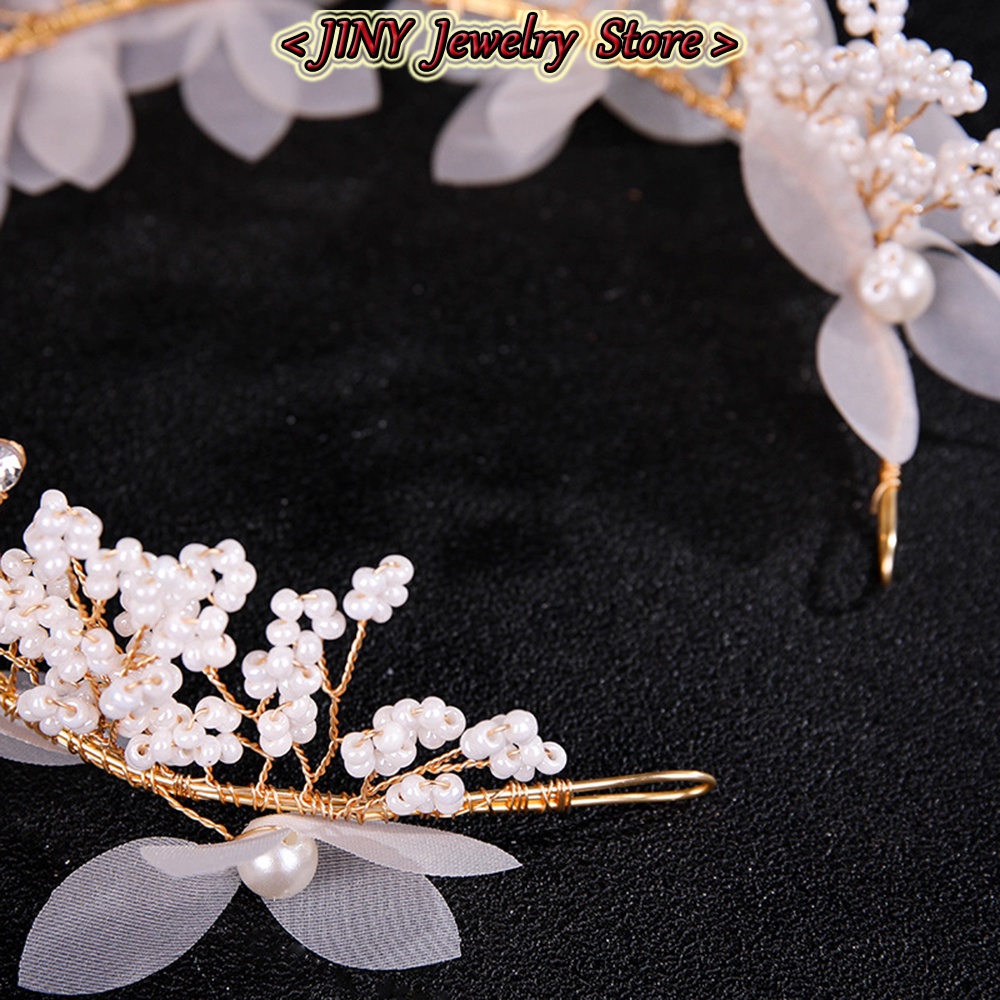 Băng Đô Cài Tóc Đính Ngọc Trai Nhân Tạo Thanh Lịch