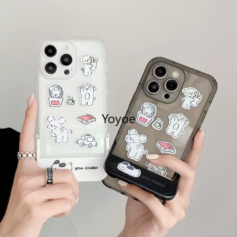 Ốp Điện Thoại Silicon Mềm Chống Sốc Có Giá Đỡ Tàng Hình Hai Màu Cho iPhone 14 Pro Max 13 12 11 XR XS X SE 7 8 Plus