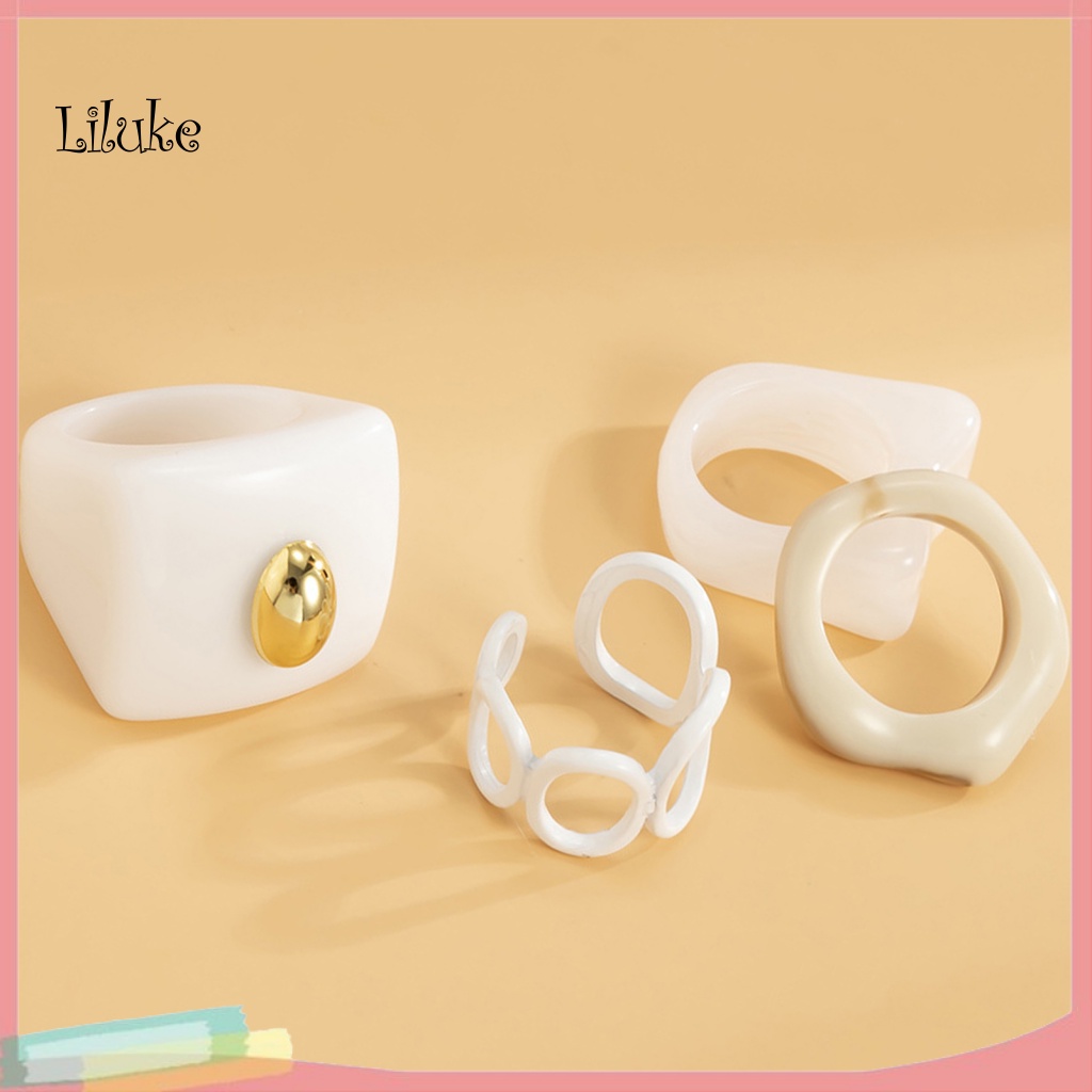 Bộ 4 Nhẫn Nữ Trang Phong Cách Vintage Xinh Xắn