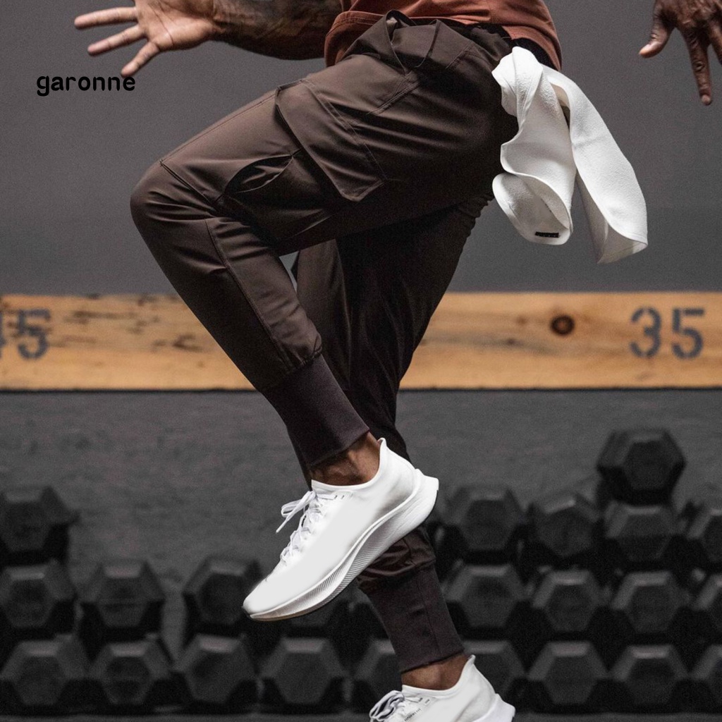 Quần Dài Thể Thao Màu Trơn Nhiều Túi Nhanh Khô Thời Trang Mùa Hè Cho Nam