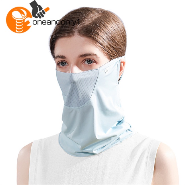 Khẩu Trang Chống Nắng Và Tia UV Bằng Lụa Lạnh Bảo Vệ Khuôn Mặt Dành Cho Bạn Nữ Khi Lái Xe