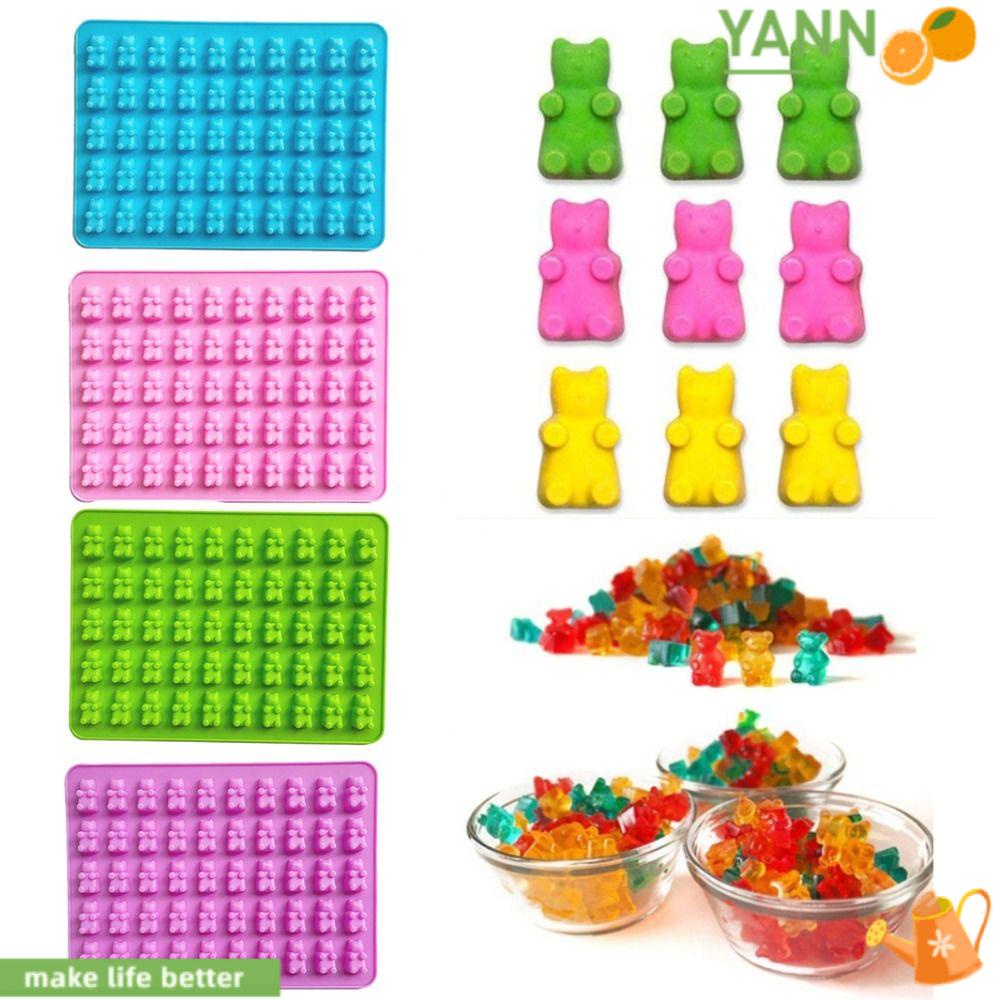 YANN1 Khuôn Silicone 50 Ngăn Làm Sô Cô La Hình Gấu Đáng Yêu