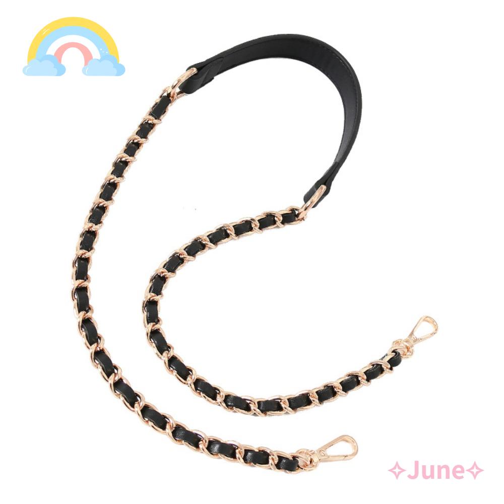 JUNE Dây Đeo Túi Xách Dạng Xích Kim Loại Cứng Màu Trơn Thời Trang 110cm