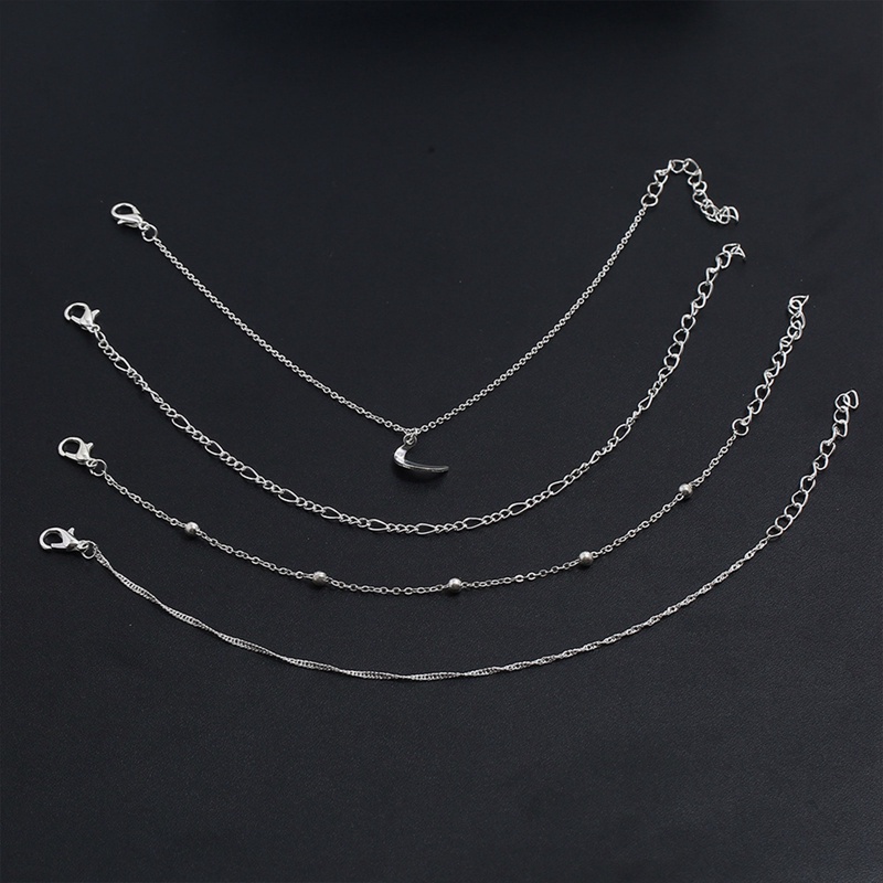 Ygt SET 4 Lắc Chân Nhiều Lớp Đính Hạt Pha Lê Phong Cách Boho Cho Nữ