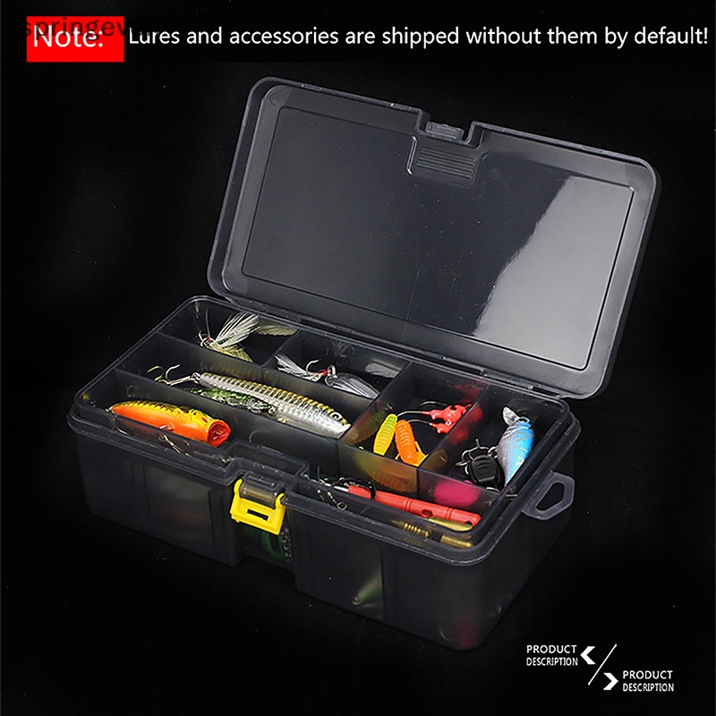 Hộp Đựng Mồi Câu Cá Giả Bằng Nhựa Pp Hai Lớp Màu Sắc Xám