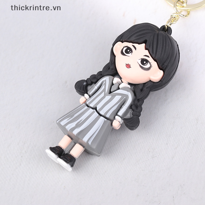 Móc Khóa Hình Búp Bê Addams 3D Dễ Thương