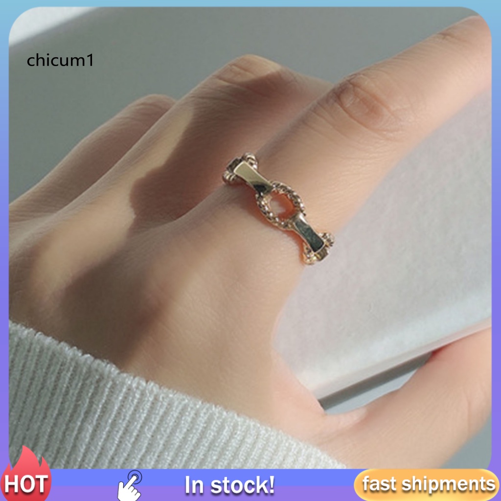 Nhẫn Hợp Kim Thiết Kế Rỗng Đơn Giản Có Thể Điều Chỉnh Kích Thước