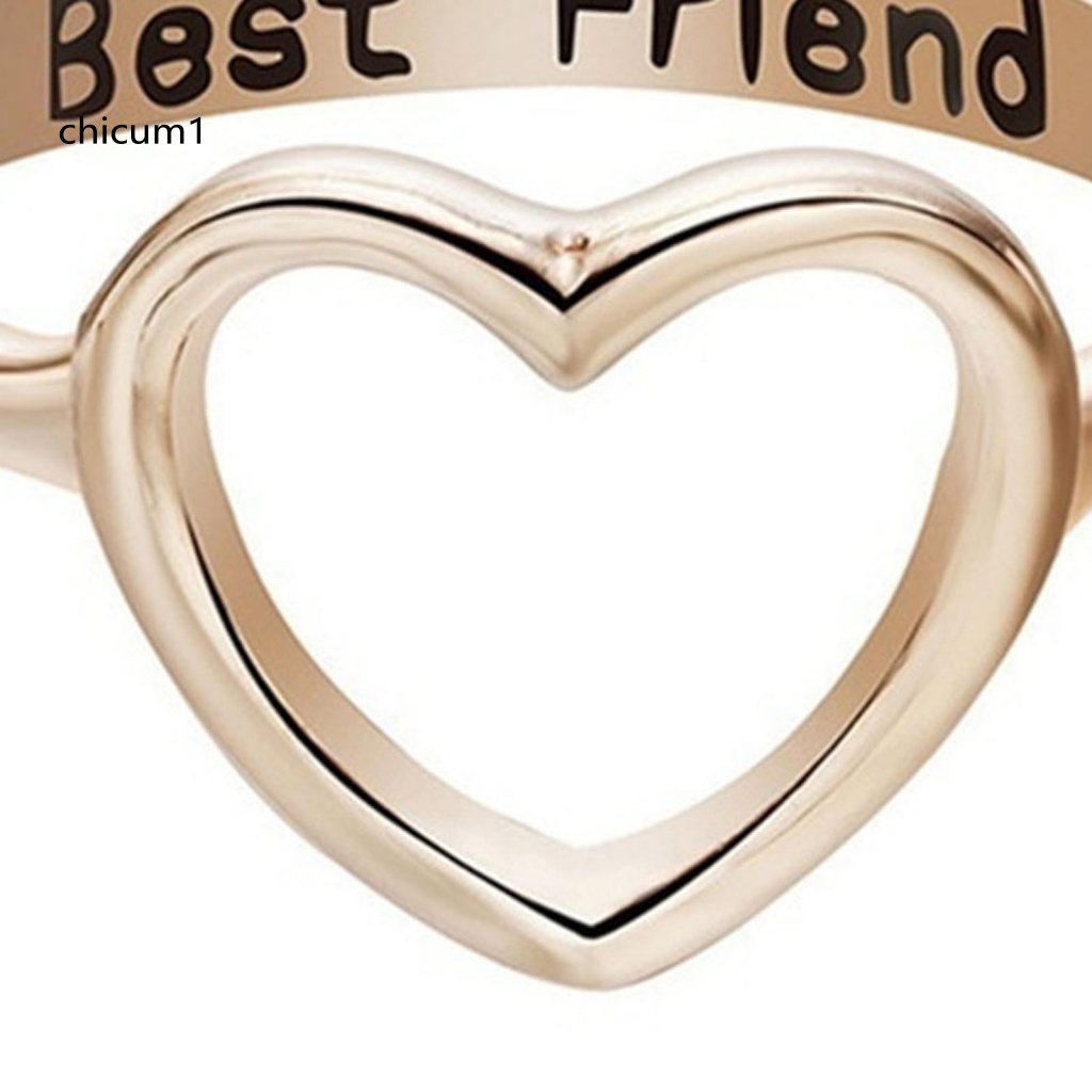 Nhẫn Hợp Kim Hình Trái Tim Rỗng Đơn Giản Chống Mòn Cho Nữ