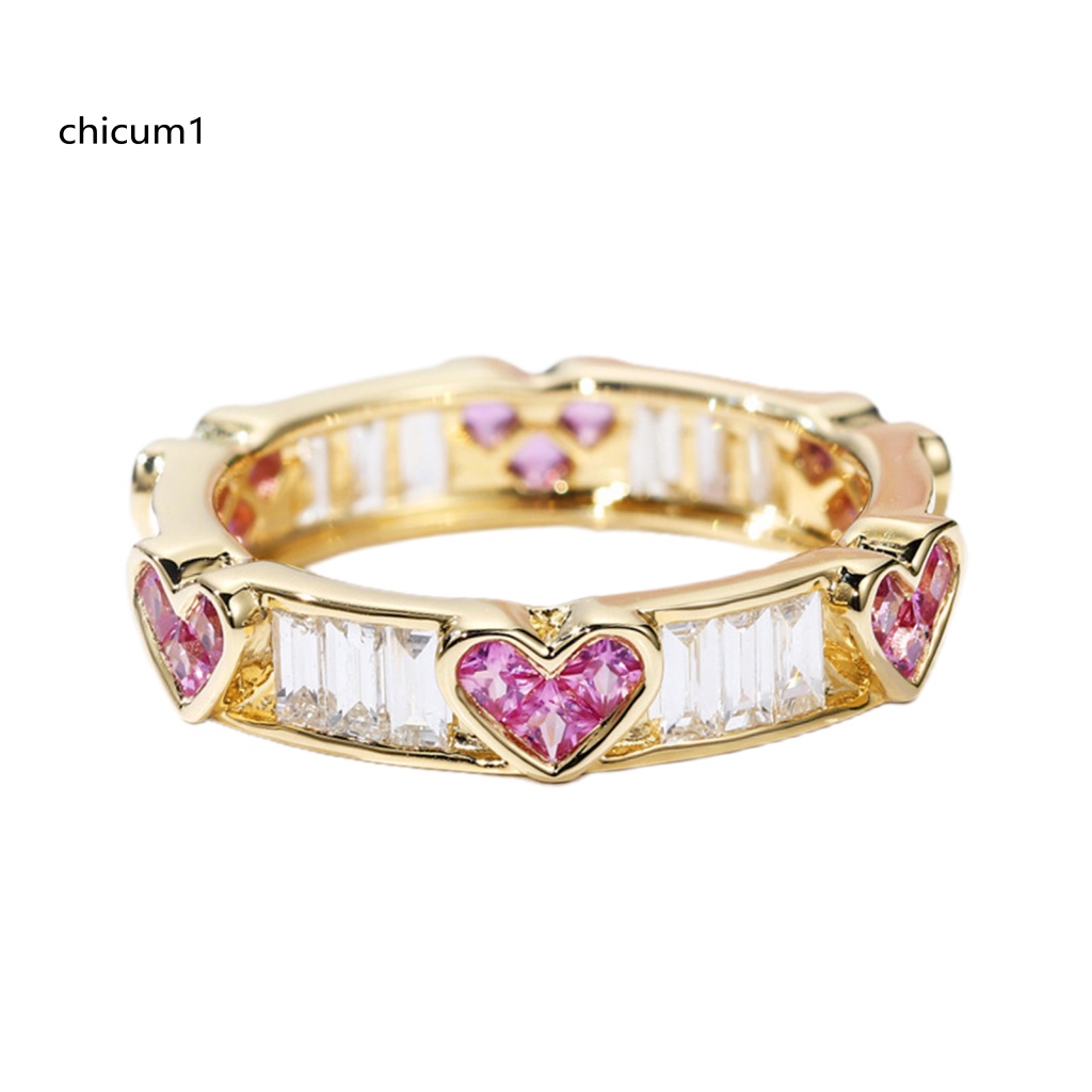 Nhẫn Đính Đá Hình Trái Tim Xinh Xắn Cho Nữ