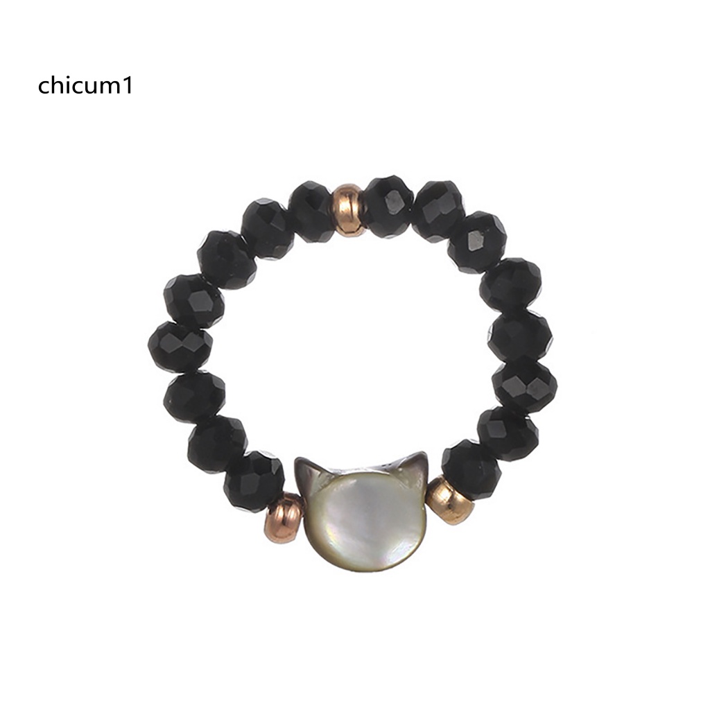 Nhẫn Mạ Điện Đính Hạt Pha Lê Nhân Tạo Hình Mèo Thời Trang