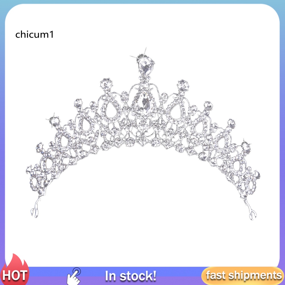 Vương Miện Cài Tóc Đính Kim Cương Giả Lấp Lánh Cho Nữ