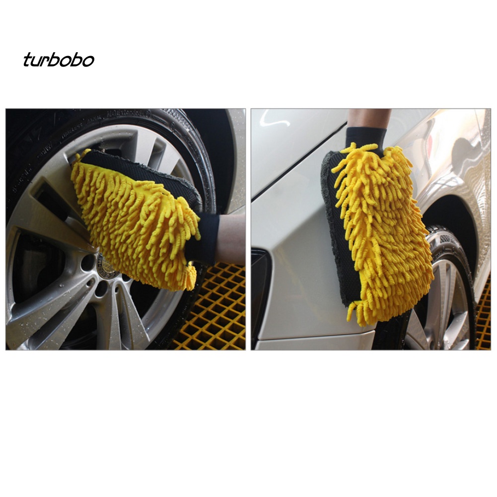 1 Găng Tay Rửa Xe Hơi Vải Microfiber Mềm Có Thể Tái Sử Dụng