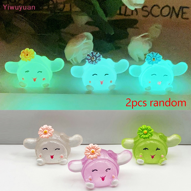 Bộ 2 Mặt Dây Chuyền Nhỏ Bằng Resin Phát Sáng 3D Thời Trang DIY Mới