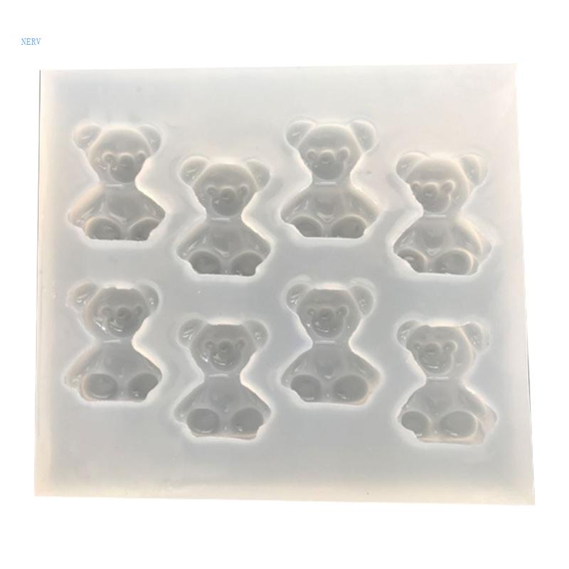 Khuôn Silicone Làm Móc Khóa Hình Gấu DIY