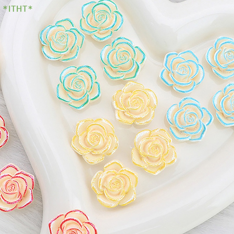 Bộ 5 Nút Áo Hình Hoa Hồng Bằng Resin Phát Quang Độc Đáo Mới