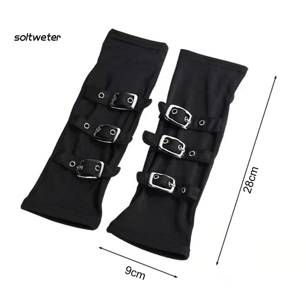 1 Đôi Găng Tay Hở Ngón Có Khóa Cài Có Thể Điều Chỉnh Phong Cách Hip Hop Đường Phố