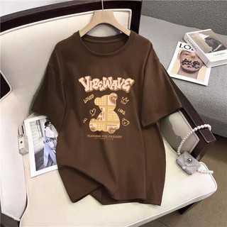 Áo Thun 100% Cotton Tay Ngắn Cổ Tròn In Chữ Đơn Giản Phong Cách Retro Mới