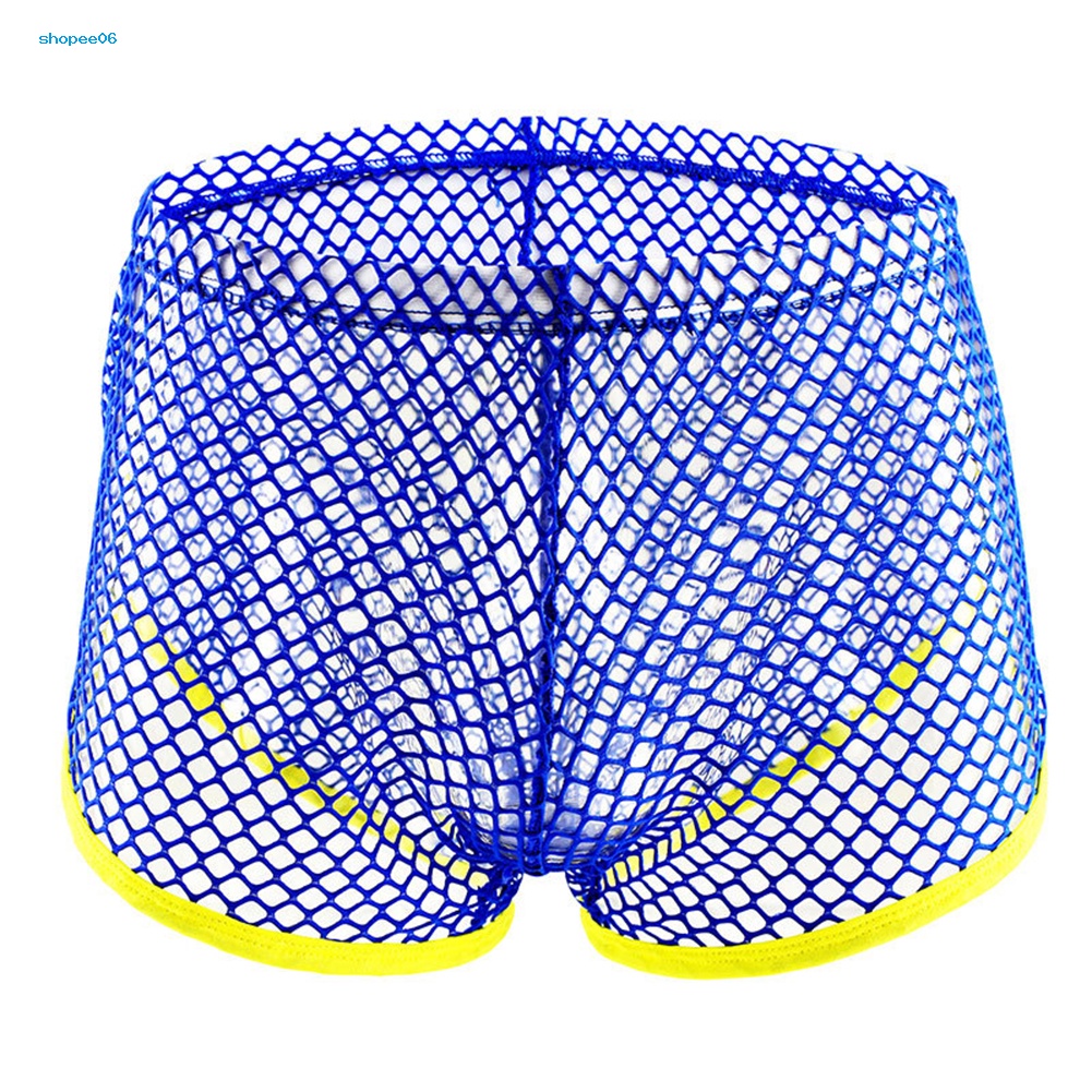 Quần Lót Boxer Lưng Thấp Phối Lưới Thoáng Khí Thời Trang Quyến Rũ Cho Nam