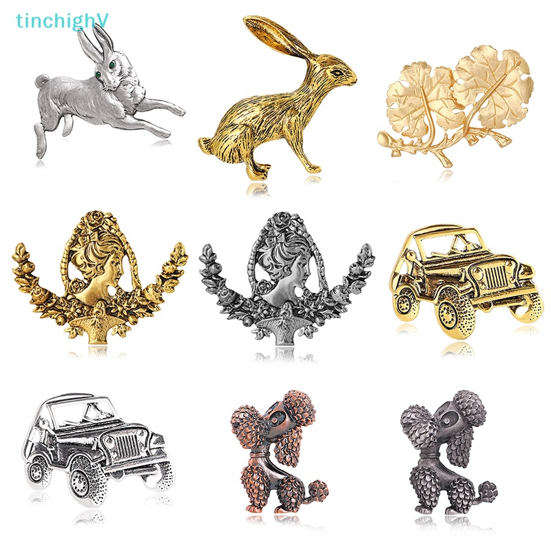 Ghim Cài Áo Hình Thỏ Bằng Kim Loại Phong Cách Vintage Cho Nữ