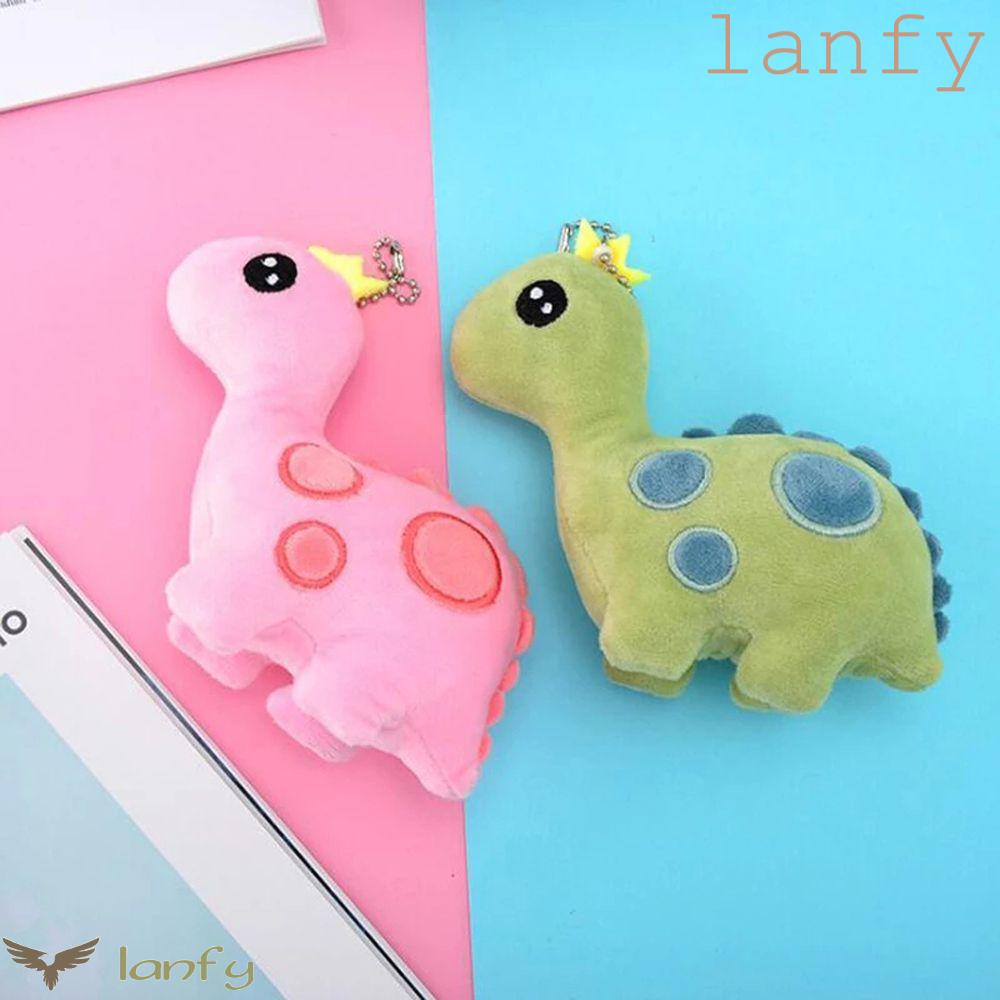 LANFY Móc Khóa Hình Khủng Long Nhồi Bông Mềm Mại Đáng Yêu