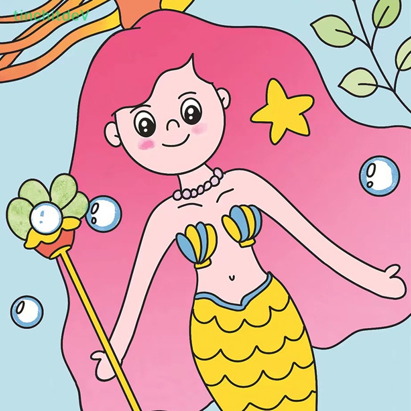 [TinchitdeV] 1 Set Sách Tô Màu Nước Với Dụng Cụ Sơn Di Động [Mới]