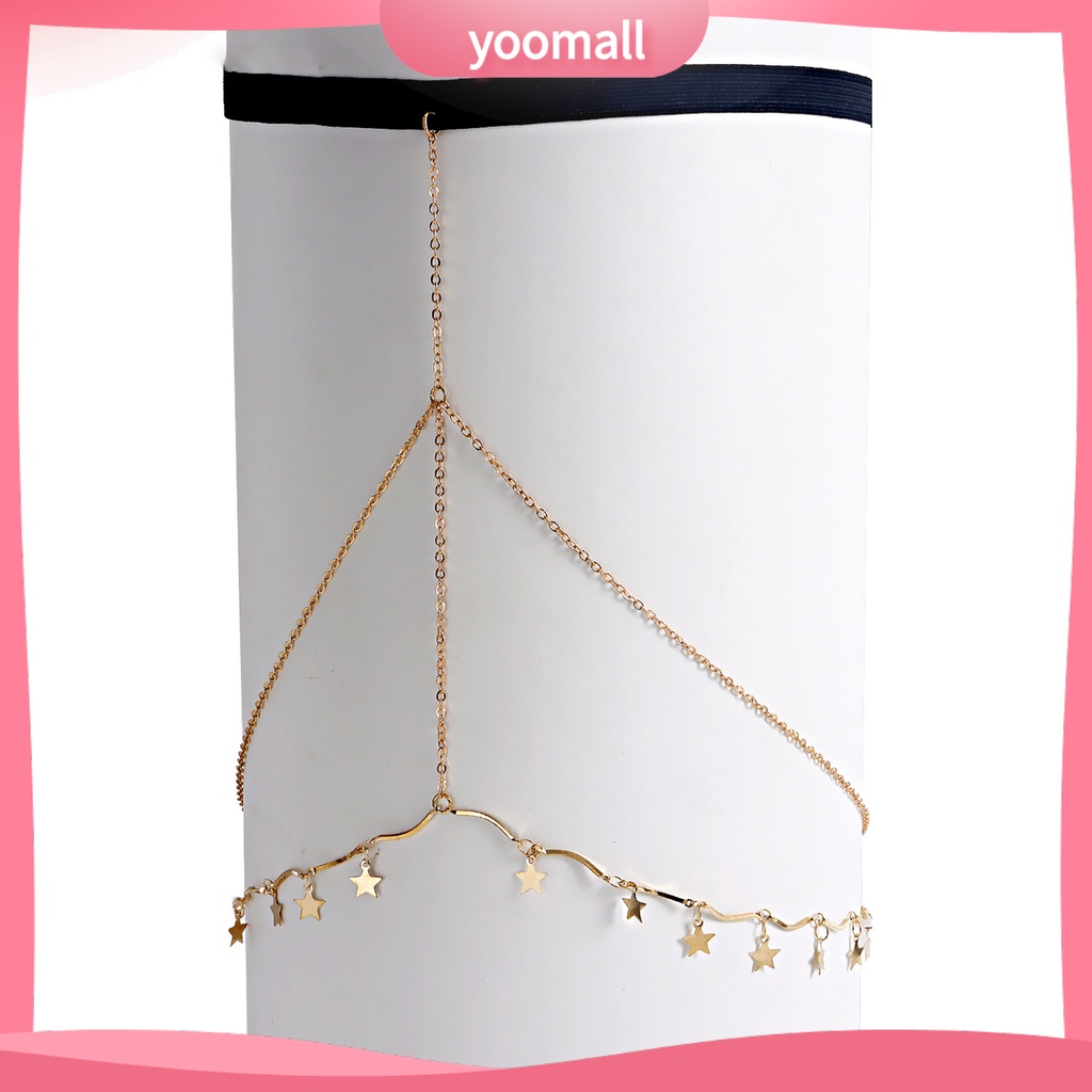 [YM] Dây Xích Cơ Thể Nhiều Lớp Tua Rua Bắt Mắt Hình Học Có Thể Điều Chỉnh Trang Trí Đầm Quyến Rũ Cho Nữ Dây Xích Đeo Đùi Dùng Đi Biển Tiện Dụng