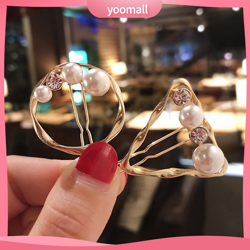 Kẹp Tóc Đính Ngọc Trai Giả Họa Tiết Trái Tim Thời Trang Cho Nữ