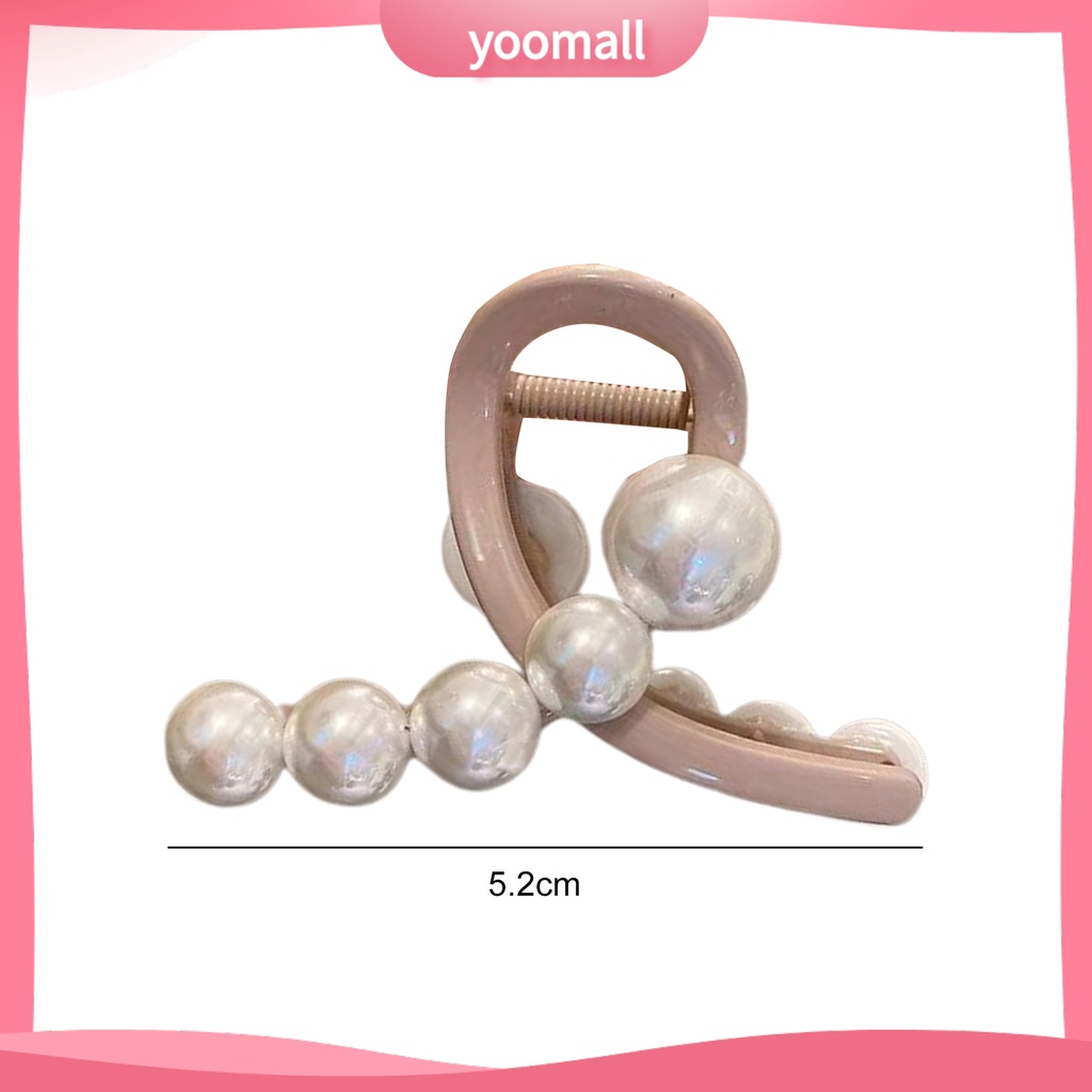 [YM] Kẹp Tóc Móng Vuốt Đính Ngọc Trai Giả Khoét Lỗ Chéo Mạnh Mẽ Màu Sắc Tương Phản Chống Trượt Tạo Kiểu Tóc Cho Nữ