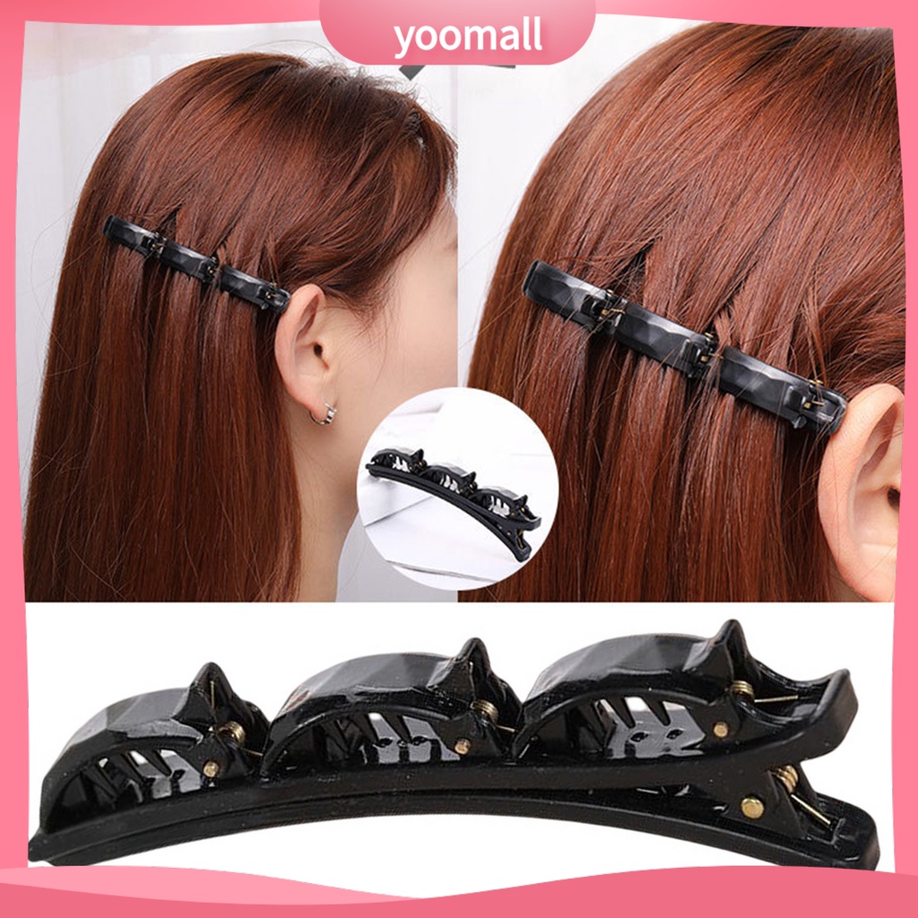 Kẹp Tóc Nhựa Hai Lớp Kiểu Dáng Đơn Giản Thanh Lịch Cho Nữ