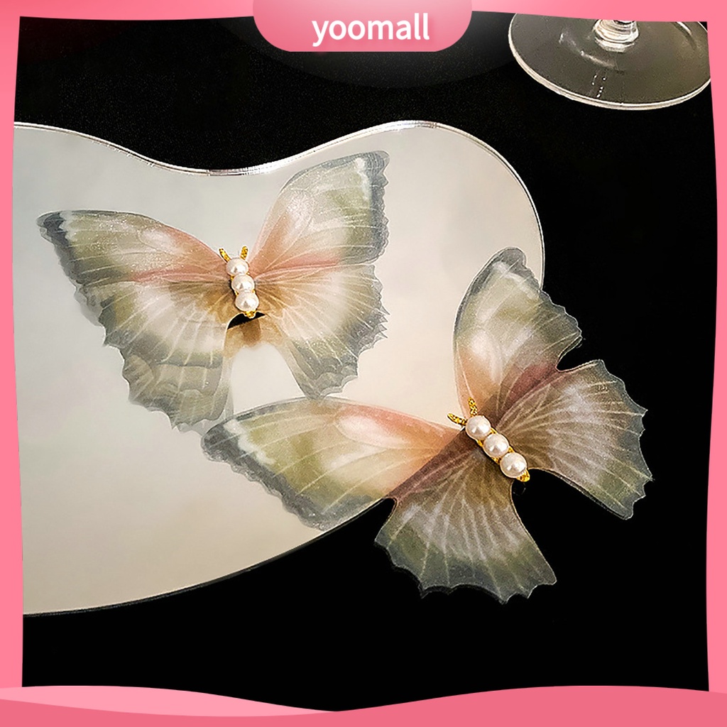 Kẹp Tóc Hai Lớp Bằng Kim Loại Đính Ngọc Trai Giả Thanh Lịch Cho Nữ