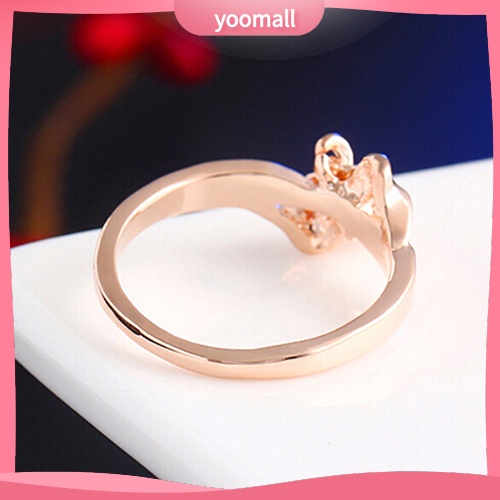 Nhẫn Đính Đá Hình Trái Tim Thời Trang Dành Cho Nữ