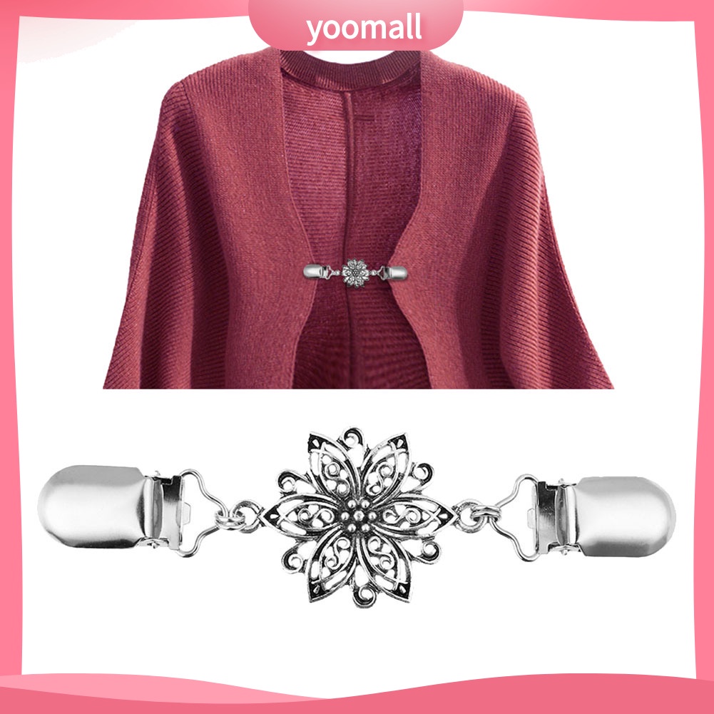 Set 5 Kẹp Cổ Áo / Đầm / Khăn Choàng Họa Tiết Hoa Vintage Nữ Tính