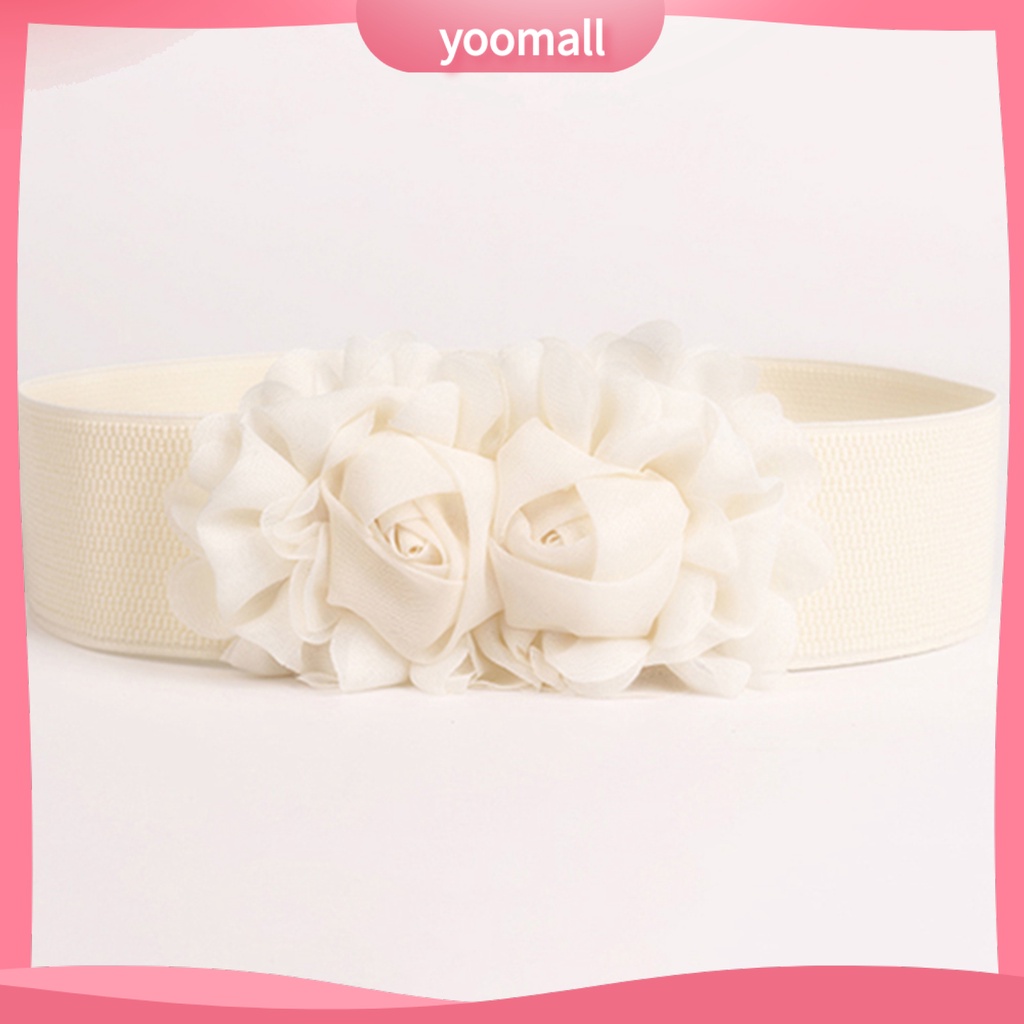 Thắt Lưng Vải Bản Rộng Co Giãn Họa Tiết Hoa Hai Lớp Cho Tiệc Tùng
