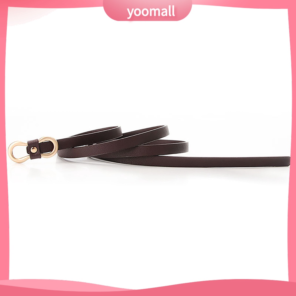 [YM] Thắt Lưng Da Giả Mỏng Nhẹ Màu Trơn Đơn Giản Thanh Lịch Cá Tính Cho Nữ Mặc Hàng Ngày