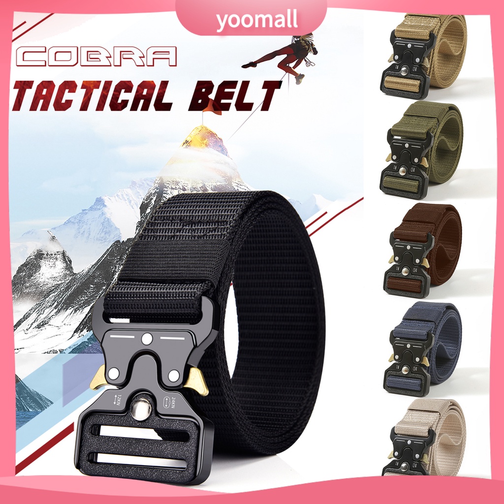 [YM] Thắt Lưng Sinh Tồn Chuyên Nghiệp Màu Trơn Tháo Lắp Nhanh Không Đục Lỗ Có Khóa Điều Chỉnh Mạnh Mẽ Cho