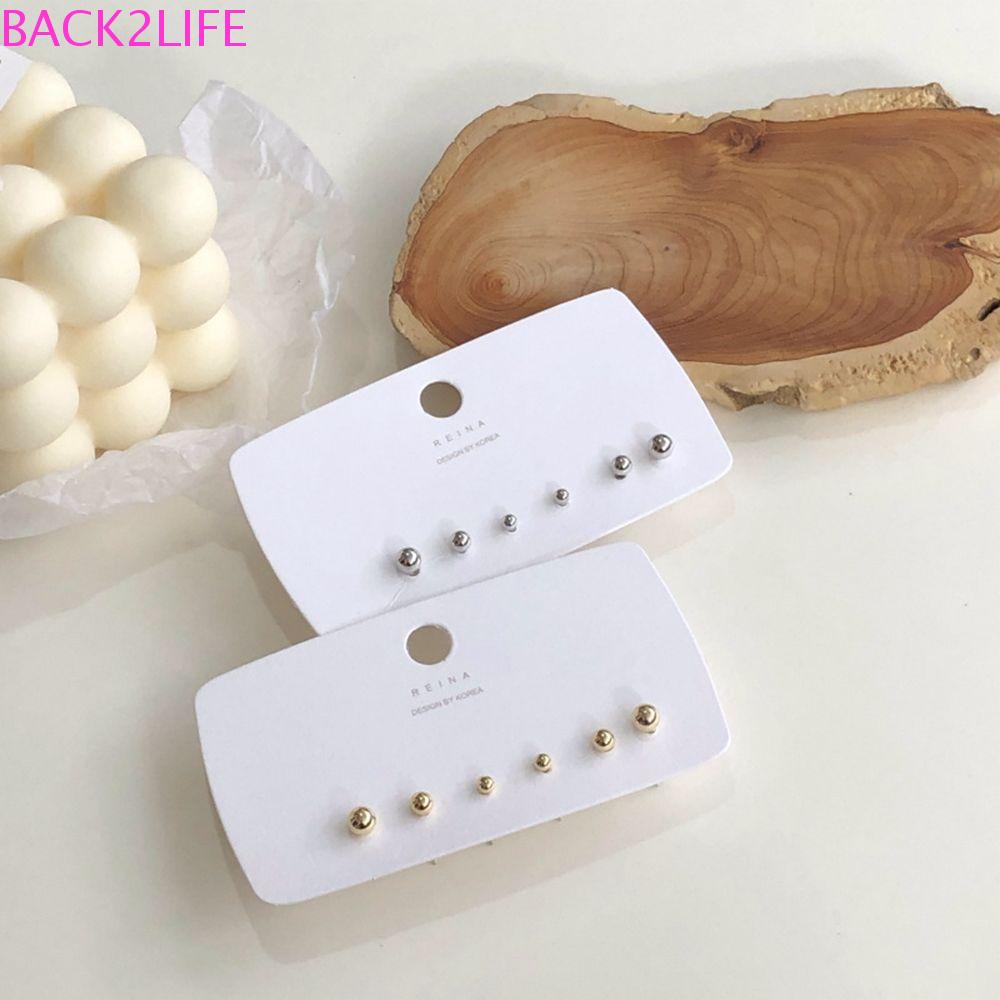 BACK2LIFE Khuyên Tai Nữ Kiểu Dáng Đơn Giản Thời Trang Phong Cách Hàn Quốc