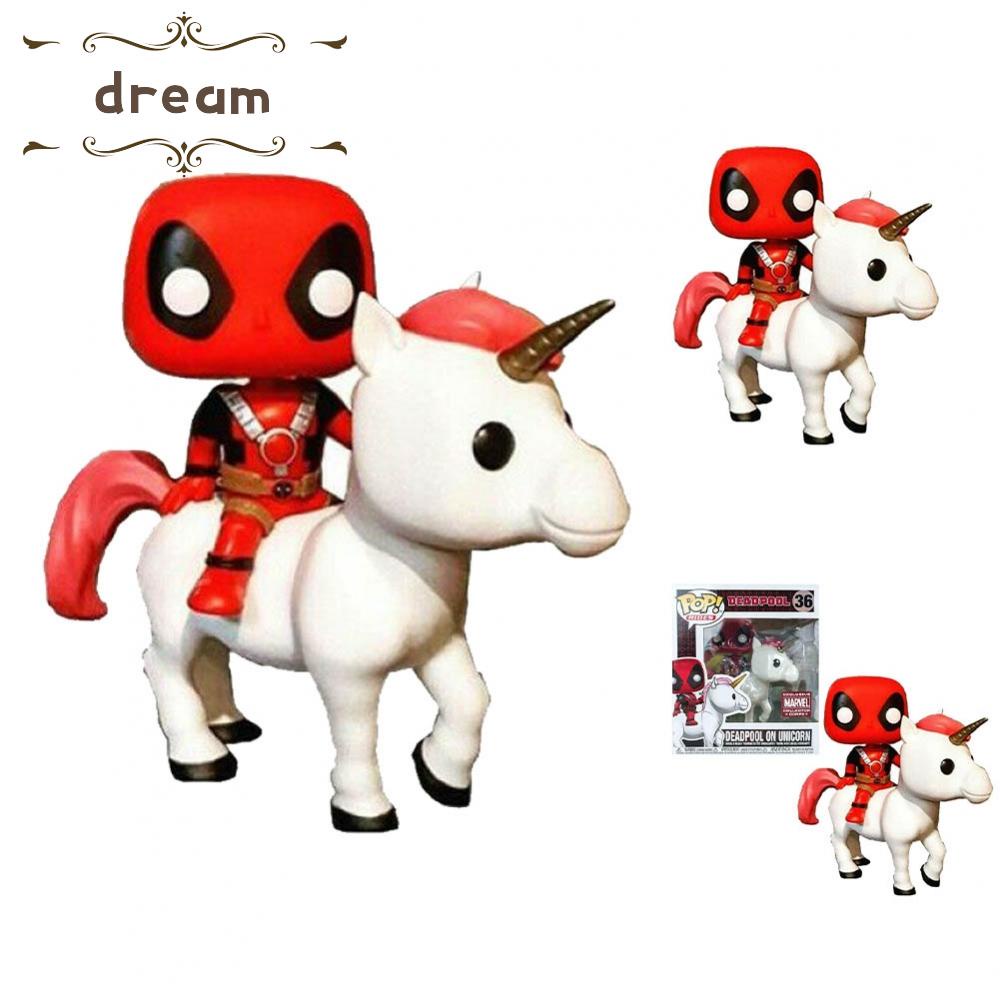 【DREAMLIFE】Action Figure 10-12cm High Deadpool Gifts Ornament Unicorn Vinyl Model