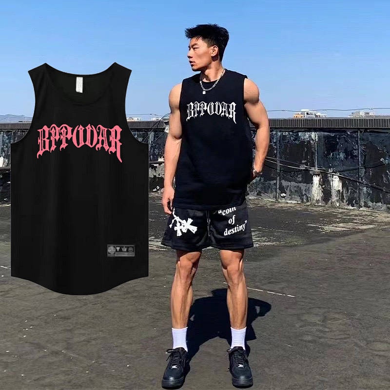 New American Style Training Vest Quick-Drying Shooting Sleeveless Sports Vest Loose Breathable Running Fitness Waistcoat Top VXWv