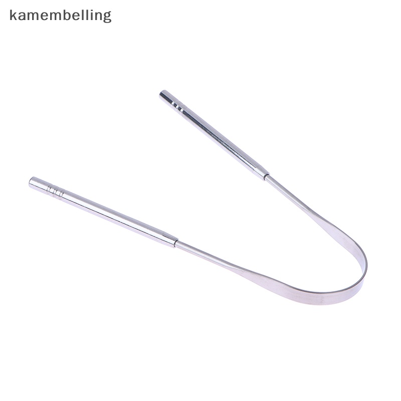 Kamembelling Set 2 Dụng Cụ Nạo Lưỡi Bằng Thép Không Gỉ Loại Bỏ Hơi Thở Chăm Sóc Răng Miệng