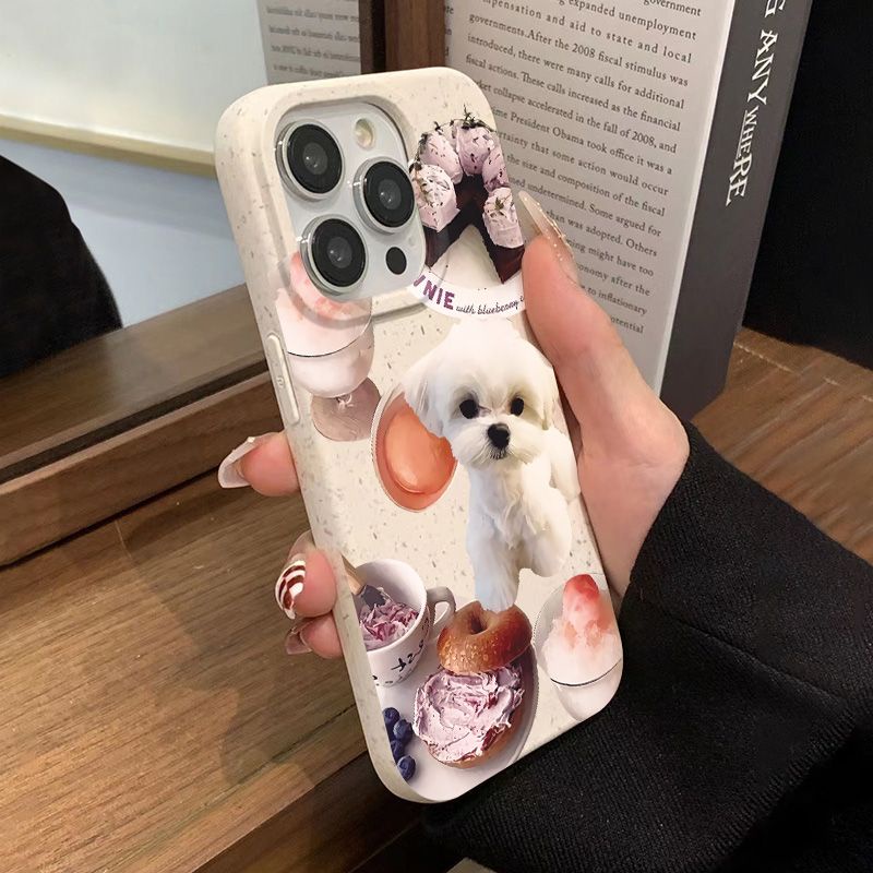 Ốp Điện Thoại Mềm Chống Sốc In Hình Chú Chó Nhỏ Màu Trắng Cho Iphone 14Pro 12Plus 137 11 8