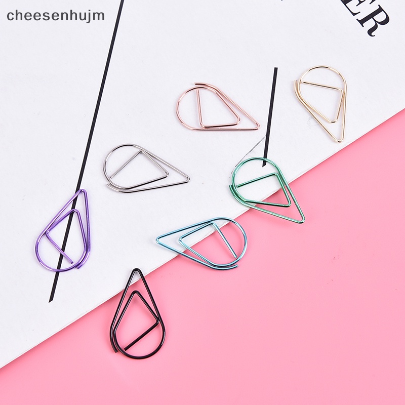 Set 50 Kẹp Giấy Kim Loại Hình Giọt Nước Dễ Thương